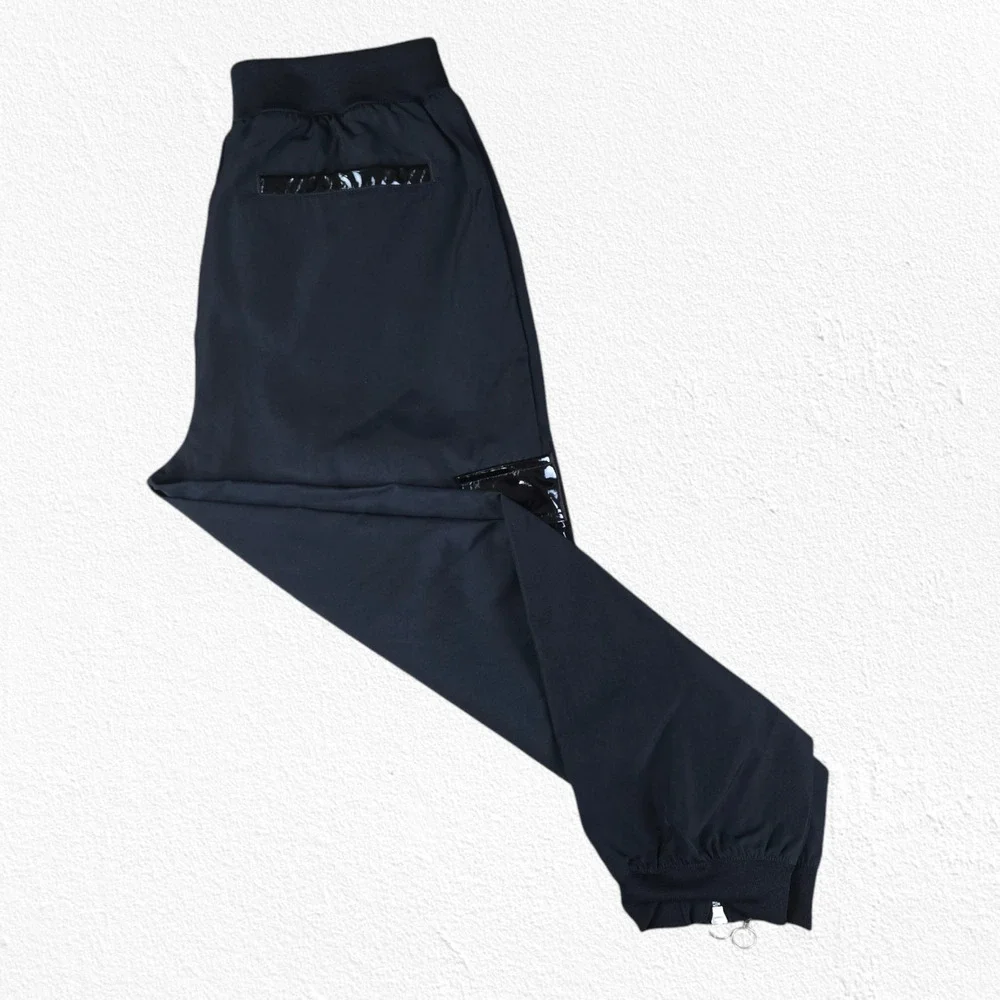 Nike Black Utility Full Leg Zippers Streetwear Jogger Track Pants Size Small
